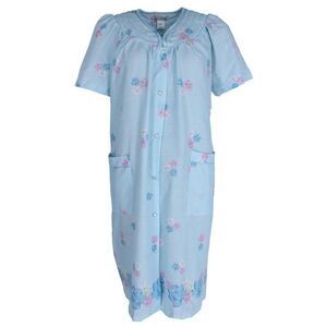 Elegant Emily Women's Plus Size Floral Woven Seersucker Duster Gown